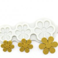 3 едри цветя с контур силиконов молд форма за декорация и украса торта фондан шоколад, снимка 2 - Форми - 26544088