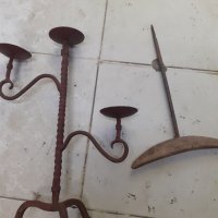 Свещник ковано желязо и стар инструмент, снимка 2 - Декорация за дома - 32908289