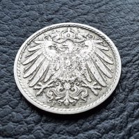 Стара монета  5 пфенига 1910 г. буква  F  - Германия- топ цена !, снимка 6 - Нумизматика и бонистика - 39779527