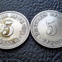 Стара монета 5 пфенига 1901 г. буква А , 2 броя - Германия- хит цена !, снимка 7 - Нумизматика и бонистика - 39724375