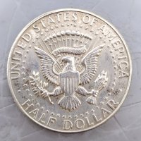 Сребърна монета 50 цента 1968  САЩ , снимка 2 - Нумизматика и бонистика - 33338721