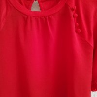 Червена блуза с копчeта, снимка 3 - Туники - 37967277