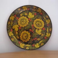 Красива декоративна дървена чиния, снимка 3 - Други ценни предмети - 27402334