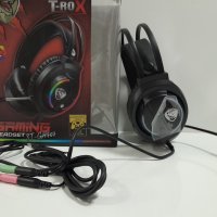 Светещи Гейминг слушалки с микрофон Roxpower T-Rox STGH707, RGB, снимка 5 - Слушалки за компютър - 37776567