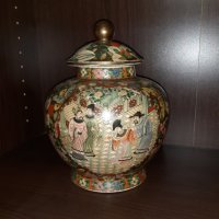 Satsuma Сатцума стара голяма ваза буркан порцелан печат, снимка 5 - Антикварни и старинни предмети - 43170808