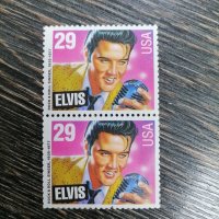 2 броя пощенски марки марка - Елвис Пресли 1993 от САЩ, снимка 1 - Филателия - 32240428