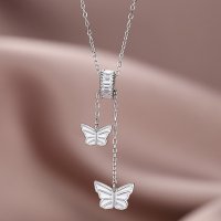 Тотална разпродажба - 50% Сребърно колие "butterfly", снимка 5 - Колиета, медальони, синджири - 39684153