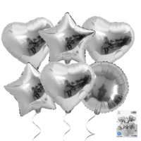 Комплект Балони "Звезди и сърца" /6 броя/, снимка 3 - Декорация за дома - 34668263