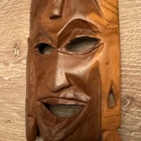 Африканска малка дървена маска, ръчна изработка., снимка 4 - Антикварни и старинни предмети - 44020734