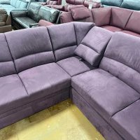 Лилав ъглов диван от плат с функция сън и фотьойл "PP-HS14006", снимка 5 - Дивани и мека мебел - 39971345
