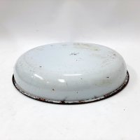 Стара емайлирана кръгла тавичка, паница (8.3), снимка 4 - Антикварни и старинни предмети - 43673743