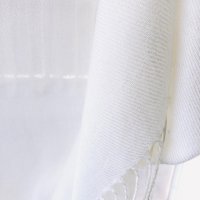 Красив шал млечен цвят 175/60см, снимка 4 - Шалове - 28031801
