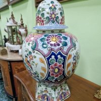 Огромна изящна много красива антикварна холандска порцеланова урна купа ваза  DELFT , снимка 5 - Антикварни и старинни предмети - 43762427