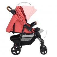 Бебешка количка 3-в-1, червена, стомана, снимка 9 - Детски колички - 37692055