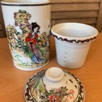 Керамична чаша за чай филтър и капаче-China, снимка 4 - Антикварни и старинни предмети - 39985413