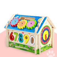 Сортер къщичка, дървен детски сортер, образователна интерактивна играчка, игра подарък за дете, снимка 4 - Образователни игри - 32943935