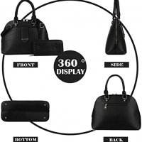 Нова стилна елегантна черна дамска чанта от изкуствена кожа + портмоне, снимка 5 - Чанти - 33611404