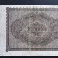 Банкнота . Германия 100 000 марки .1923 година. Голяма банкнота., снимка 2 - Нумизматика и бонистика - 27969056
