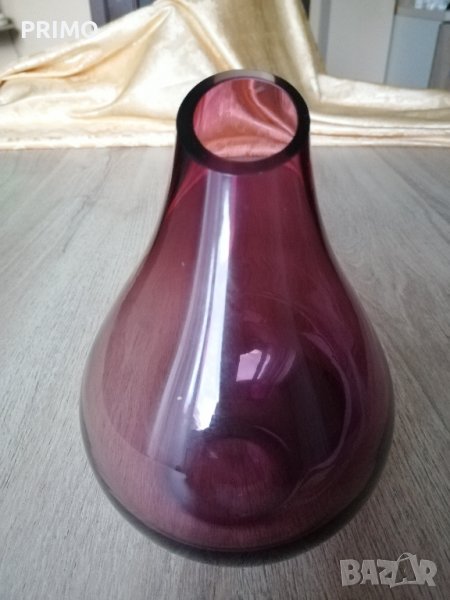 Ваза, стъклена, цветна, снимка 1