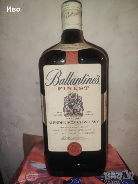 Ретро бутилка - Ballantines от 80-те,1литър с 43% алкохол., снимка 1