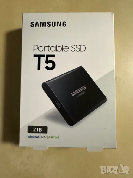 Чисто Нов Запечатан 2TB Samsung Portable SSD T5 mSATA SSD работи с ТЕСЛА Tesla като външен диск, снимка 1