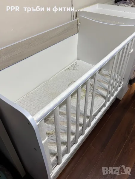 Бебешко креватче с матрак и скрин с повивалник, снимка 1