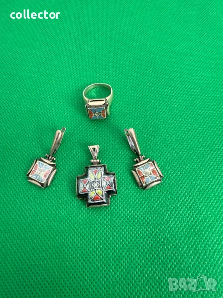 Дизайнерски сребърен комплект - Nikolas. №7592, снимка 1