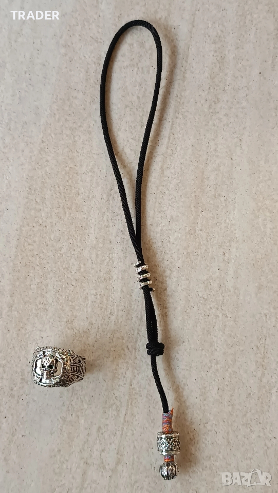 Готически пръстен с череп амулет гривна висулка, снимка 1