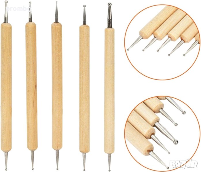 инструменти за моделиране, щамповане 5 бр., кожарски, снимка 1