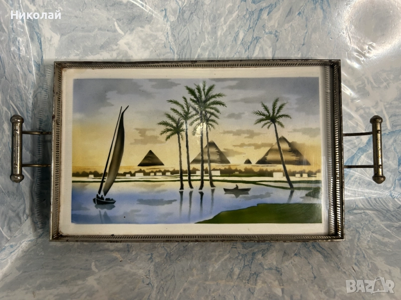 Стар порцеланов Чешки Поднос, снимка 1