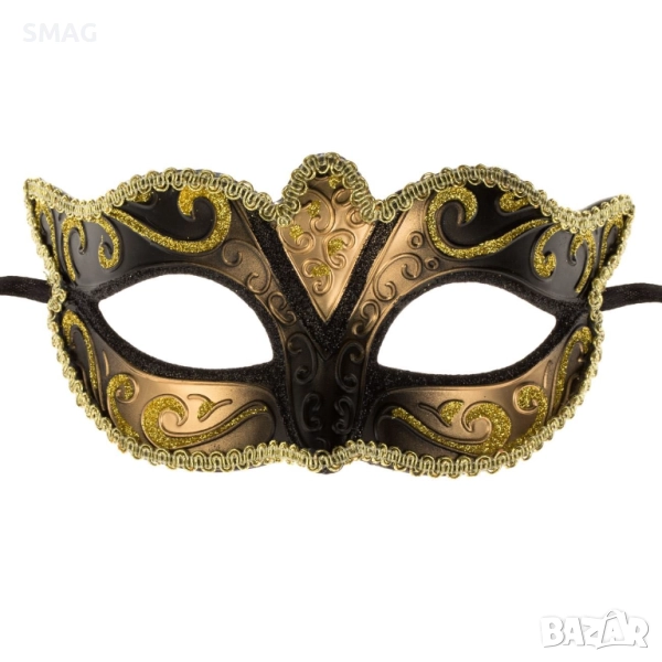 Хелоуин / Halloween дамска маска черна със златни детайли_1230860, снимка 1