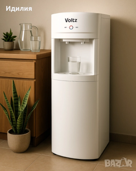 Диспенсър за вода Voltz, 65-420W\15°-90°C, с шкаф, с електронно охлаждане, снимка 1