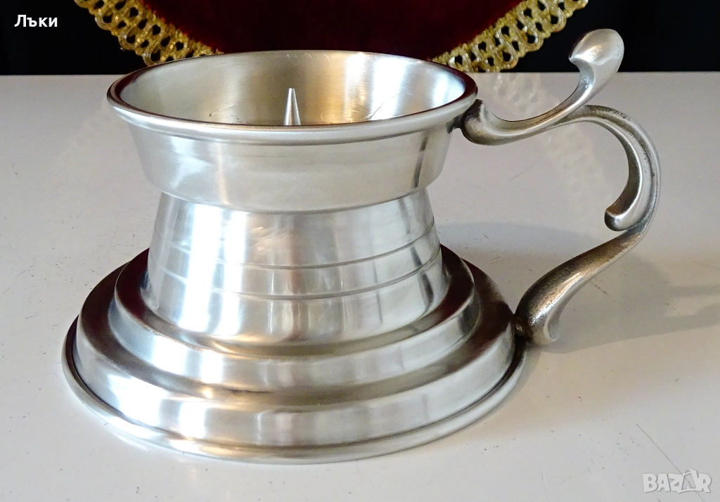 Калаен свещник с дръжка Weber Germany. , снимка 1