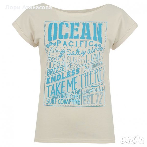 Стилна тениска с цветен принт Ocean Pacific, снимка 1
