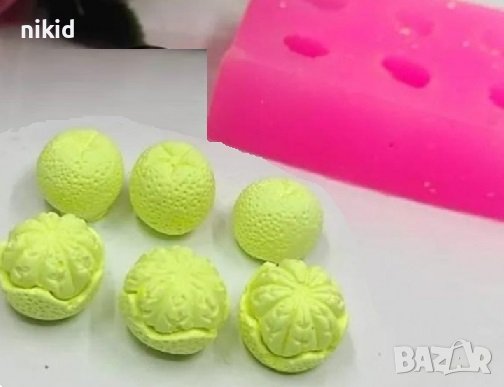 6 малки цели и белен мандарина портокал силиконов молд форма калъп фондан гипс смола шоколад декор, снимка 1