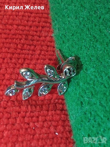 СКЪПОЦЕННА ФЛОРАЛНА СРЕБЪРНА АРТ ОБЕЦА СРЕБРО 925 с БЯЛА ПОЗЛАТА и ЦИРКОНИ 41227, снимка 1