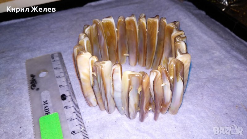 ПРЕКРАСНА СЕДЕФЕНА ХЕНД МЕЙД ЛЯТНА ФЕШЪН АРТ ГРИВНА НАТУРАЛЕН КРАЛСКИ СЕДЕФ РАЗТЕГЛИВА 26938, снимка 1