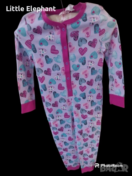 Цяла пижамка ромпърче за 5-6 год мом"Pijamys hearts",колекция"Hearts",Англия/нова, снимка 1