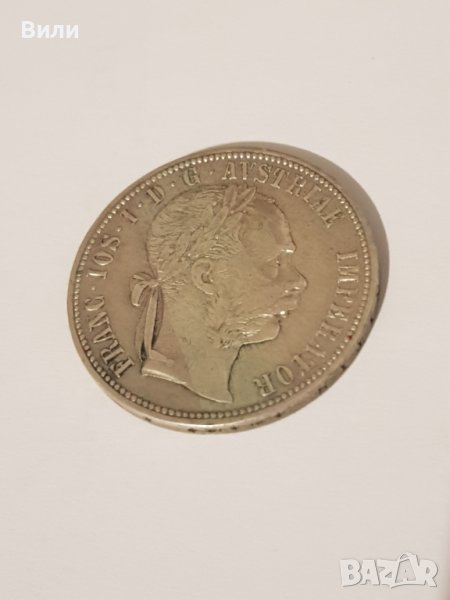 Стара сребърна монета 1 флорин 1888 година Австрия , снимка 1