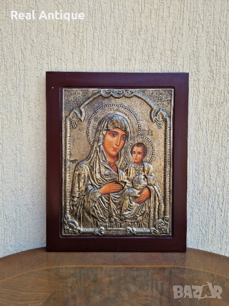 Чудесна голяма красива сребърна икона със сертификат и маркировка , снимка 1