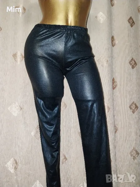 М/L Черен еластичен клин от еко кожа, снимка 1