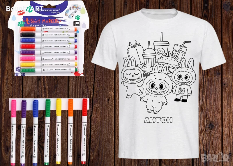 Детски комплект Лабубу за оцветяване, снимка 1