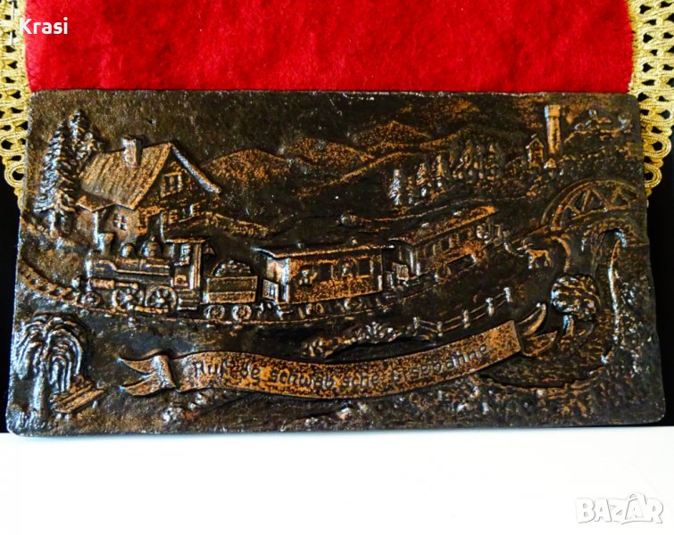 Медна картина,пано Влак,железница, снимка 1