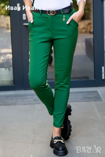 Еластичен дамски панталон с ефектни джобове 9707, снимка 1