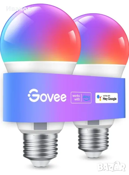 2бр.Смарт крушка Govee E27, RGB, LED, Wi-Fi,Bluetooth , снимка 1
