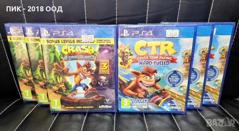 Чисто нови  Crash Bandicoot N-sane Trilogy и Crash Team Racing за PS4, снимка 1