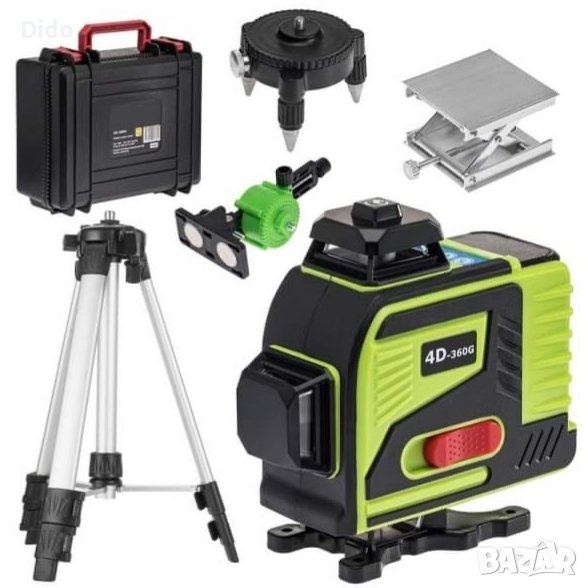 4D Лазерен нивелир с 16 линии (четири точков) самонивилиращ се,със зелен лазер
Код на продукт: 522

, снимка 1