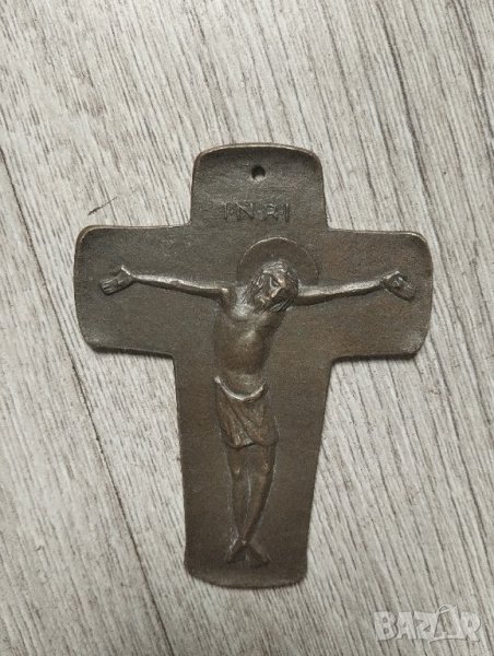 Месингов кръст,разпятие, снимка 1