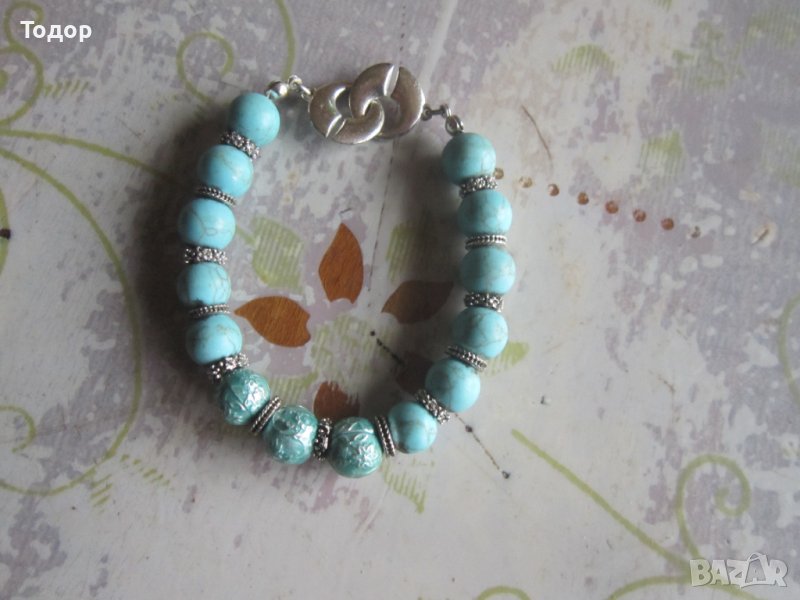 Страхотна гривна пилигрим с тюркуази, снимка 1