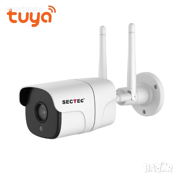 SECTEC 4MP WiFi охранителна камера за външен монтаж Tuya Smart, нощно виждане, снимка 1